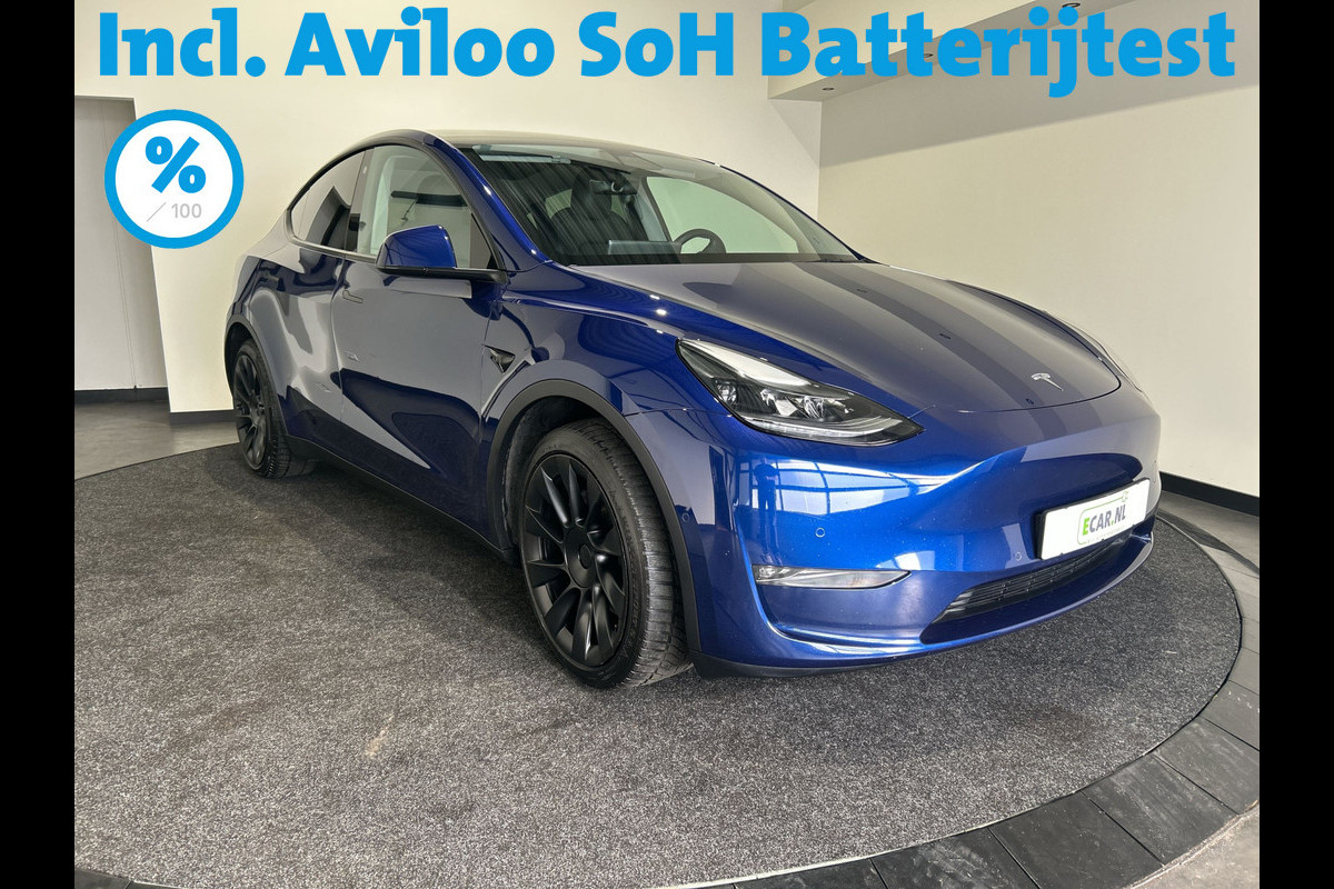 Tesla Model Y Long Range AWD 75 kWh | 20" Zwarte Turbine Velgen | Panoramadak | Incl BTW | Soh (batterijcheck) 90,6 % score!