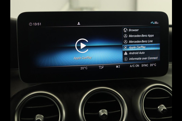 Mercedes-Benz C-Klasse 200 Business Solution AMG | Leder | Carplay | Navigatie | Stoelverwarming | Camera | Adaptive cruise | Full LED | LMV 18 inch