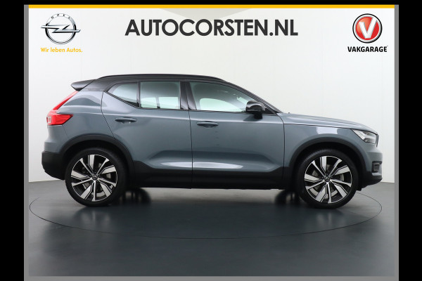 Volvo XC40 Recharge P8 408pk AWD R-Design Pano-dak Leer/Alcantara 360°Camera Adap.CruiseWarmtepomp Apple Carplay Android AutoTrekhaak Harma Stoel+Achterbankverwarming DAB Bluetooth Led Elek.Achterklep 1.500KG Trekgewicht 1e Eigenaar Origineel Nederlandse Auto € 66.000 nieuw!