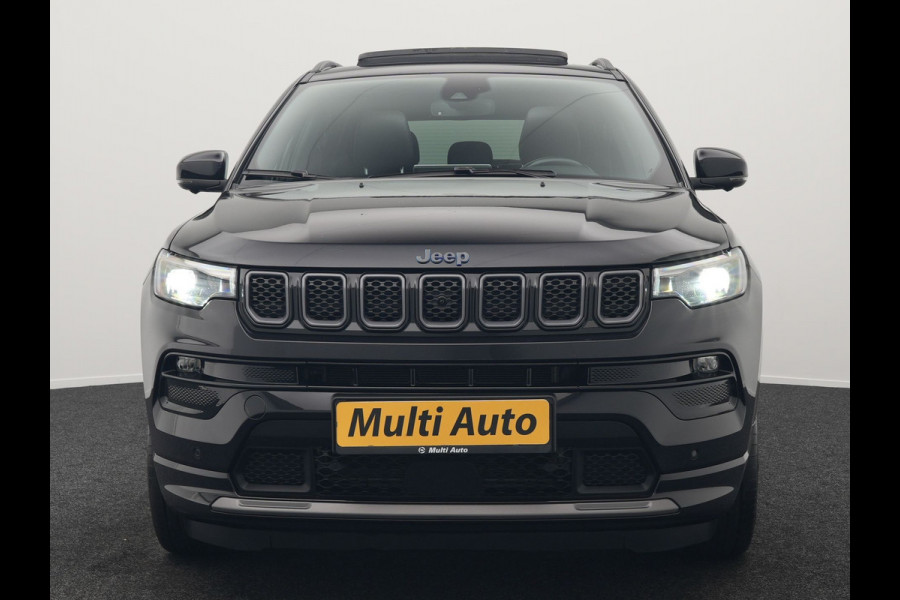 Jeep Compass 4xe 240 Plug In Hybrid Electric S 240pk Dealer O.H PHEV | Panodak | Adaptive Cruise | Lederen Sportstoelen Memory & Ventilatie | Apple Carplay | Keyless | Stuur Verwarmd | Navigatie | Blis | Virtual | DAB |