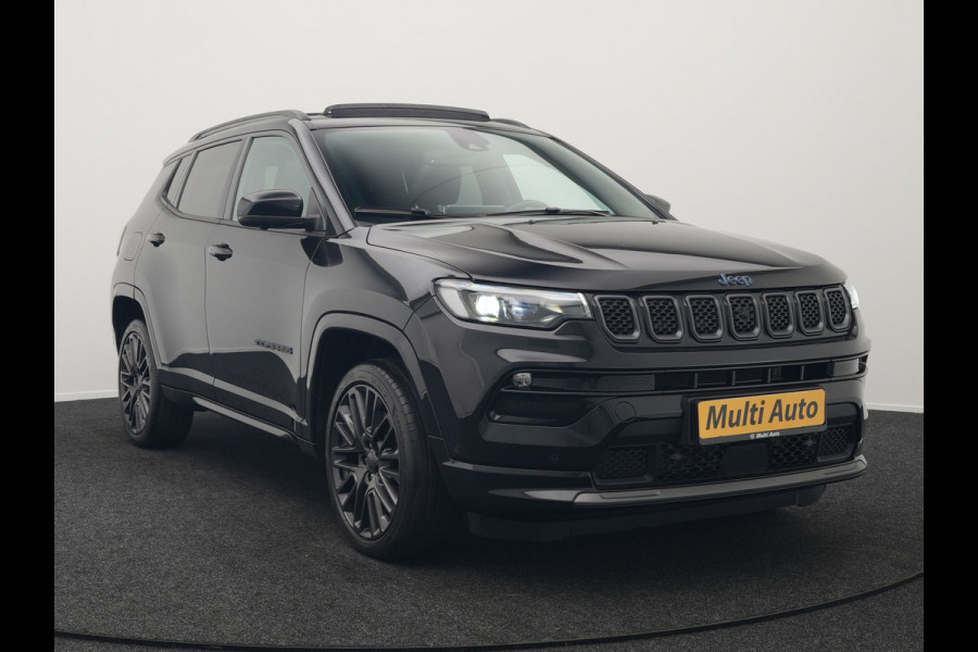 Jeep Compass 4xe 240 Plug In Hybrid Electric S 240pk Dealer O.H PHEV | Panodak | Adaptive Cruise | Lederen Sportstoelen Memory & Ventilatie | Apple Carplay | Keyless | Stuur Verwarmd | Navigatie | Blis | Virtual | DAB |