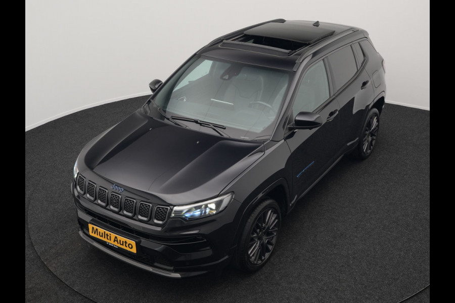 Jeep Compass 4xe 240 Plug In Hybrid Electric S 240pk Dealer O.H PHEV | Panodak | Adaptive Cruise | Lederen Sportstoelen Memory & Ventilatie | Apple Carplay | Keyless | Stuur Verwarmd | Navigatie | Blis | Virtual | DAB |