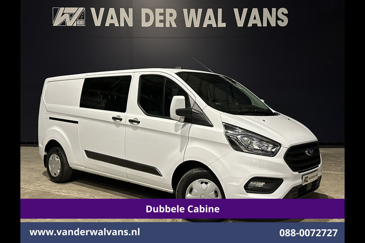 Ford Transit Custom 2.0 TDCI 131pk L2H1 Dubbele Cabine Euro6 Airco | 6-Zits | Camera | Navigatie | LED | Apple Carplay Android Auto, Cruisecontrol, Verwarmde voorruit, Stoelverwarming, Parkeersensoren, 2800kg trekvermogen