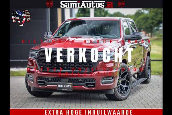 Dodge Ram 1500 Limited Night H.O 540HP 706Nm | Massage + Full Option | De Meest Luxe en Volle Pick-Up in zijn Klasse | Comfortabele Dubbele Cabine met Royale 5 Zitplaatsen | BPM vrij | Nu Leverbaar uit Voorraad | Voorraad Nr 2302 - 7425