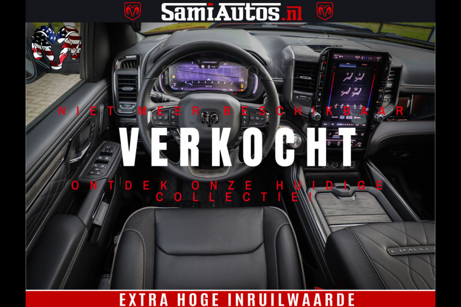 Dodge Ram 1500 Limited Night H.O 540HP 706Nm | Massage + Full Option | De Meest Luxe en Volle Pick-Up in zijn Klasse | Comfortabele Dubbele Cabine met Royale 5 Zitplaatsen | BPM vrij | Nu Leverbaar uit Voorraad | Voorraad Nr 2302 - 7425