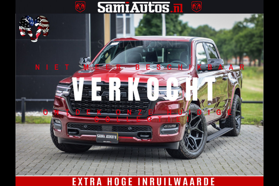 Dodge Ram 1500 Limited Night H.O 540HP 706Nm | Massage + Full Option | De Meest Luxe en Volle Pick-Up in zijn Klasse | Comfortabele Dubbele Cabine met Royale 5 Zitplaatsen | BPM vrij | Nu Leverbaar uit Voorraad | Voorraad Nr 2302 - 7425