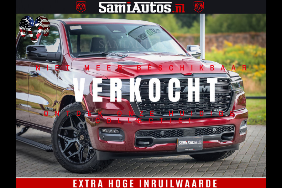Dodge Ram 1500 Limited Night H.O 540HP 706Nm | Massage + Full Option | De Meest Luxe en Volle Pick-Up in zijn Klasse | Comfortabele Dubbele Cabine met Royale 5 Zitplaatsen | BPM vrij | Nu Leverbaar uit Voorraad | Voorraad Nr 2302 - 7425