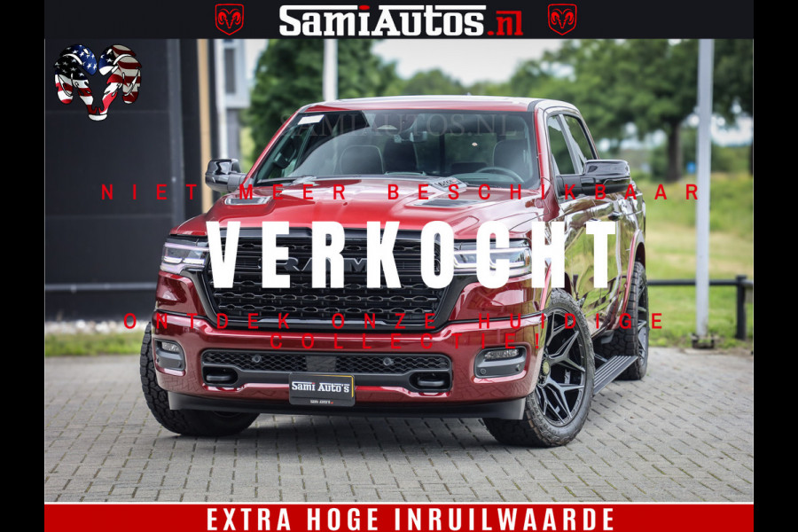 Dodge Ram 1500 Limited Night H.O 540HP 706Nm | Massage + Full Option | De Meest Luxe en Volle Pick-Up in zijn Klasse | Comfortabele Dubbele Cabine met Royale 5 Zitplaatsen | BPM vrij | Nu Leverbaar uit Voorraad | Voorraad Nr 2302 - 7425
