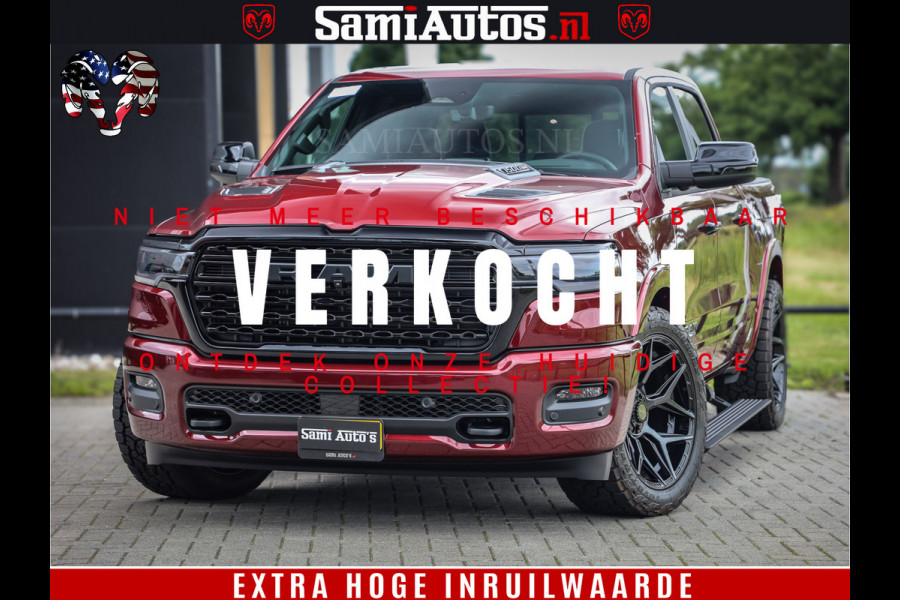 Dodge Ram 1500 Limited Night H.O 540HP 706Nm | Massage + Full Option | De Meest Luxe en Volle Pick-Up in zijn Klasse | Comfortabele Dubbele Cabine met Royale 5 Zitplaatsen | BPM vrij | Nu Leverbaar uit Voorraad | Voorraad Nr 2302 - 7425