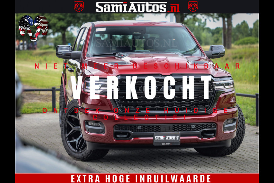 Dodge Ram 1500 Limited Night H.O 540HP 706Nm | Massage + Full Option | De Meest Luxe en Volle Pick-Up in zijn Klasse | Comfortabele Dubbele Cabine met Royale 5 Zitplaatsen | BPM vrij | Nu Leverbaar uit Voorraad | Voorraad Nr 2302 - 7425