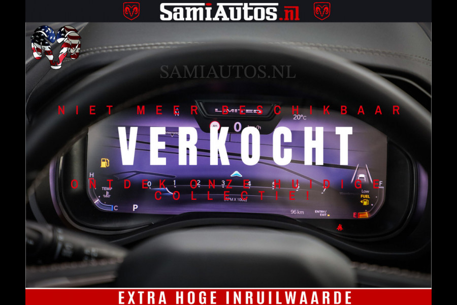 Dodge Ram 1500 Limited Night H.O 540HP 706Nm | Massage + Full Option | De Meest Luxe en Volle Pick-Up in zijn Klasse | Comfortabele Dubbele Cabine met Royale 5 Zitplaatsen | BPM vrij | Nu Leverbaar uit Voorraad | Voorraad Nr 2302 - 7425