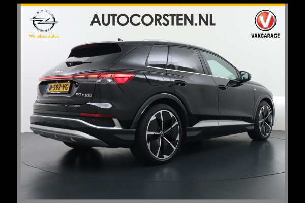 Audi Q4 e-tron 50 Quattro 300pk S-Line Competition Pano-dak Leer Matrix-Led 21" 77kWh Sonos®-Audio Warmtepomp Adaptive-CruiseHead-Up-Display La Assistentie Pack Comfort-plus Pack Dynamic Pack Interieur Pack Keyless Pack Automatisch grootlicht Privacy-Glass Zeer compleet Grote Accu €75.000 nieuw