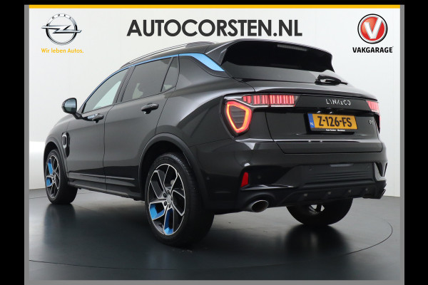 Lynk & Co 01 ZWARTE HEMELBEKLEDING 1.5 PHEV AUT-7 261pk Pano-Schuif-K-dak 20" 360°Camera Apple Carplay Android Auto Adaptive-Cruise Navi Pdc  Elek.Memory.Stoel File assistent Dodehoek detector Elektrisch bedienbare achterklep Rijstrooksensor Wifi Verkeersbord detectie 425Nm koppel 3,7kw laadvermogen A-label Euro 6 Hybride Benzine/Elektrisch rijden tot ca.69km 1.800kg trekvermogen