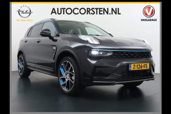 Lynk & Co 01 ZWARTE HEMELBEKLEDING 1.5 PHEV AUT-7 261pk Pano-Schuif-K-dak 20" 360°Camera Apple Carplay Android Auto Adaptive-Cruise Navi Pdc  Elek.Memory.Stoel File assistent Dodehoek detector Elektrisch bedienbare achterklep Rijstrooksensor Wifi Verkeersbord detectie 425Nm koppel 3,7kw laadvermogen A-label Euro 6 Hybride Benzine/Elektrisch rijden tot ca.69km 1.800kg trekvermogen
