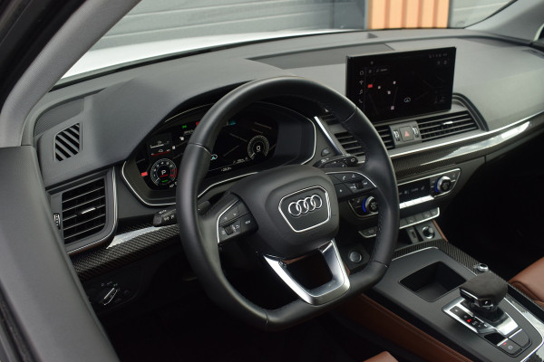 Audi Q5 Sportback 50 TFSI e 299pk S-line | Cognac leder | Luchtvering | Carbon | 22"
