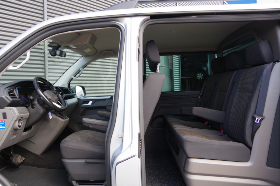 Volkswagen Transporter 2.0 TDI L2H1 DC-5P, BULLI 150PK AUT. 2X SCHUIFDEUR, TREKHAAK, ADAPT. CRUISE, VIRTUAL, CAMERA, NAVI, AIRCO, DUBBELE CABINE