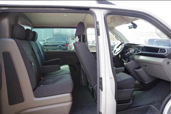 Volkswagen Transporter 2.0 TDI L2H1 DC-5P, BULLI 150PK AUT. 2X SCHUIFDEUR, TREKHAAK, ADAPT. CRUISE, VIRTUAL, CAMERA, NAVI, AIRCO, DUBBELE CABINE