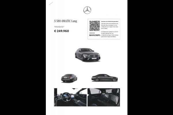 Mercedes-Benz S-Klasse S 580 V8 4MATIC Lang AMG Line | NP € 253406 | BTW Auto