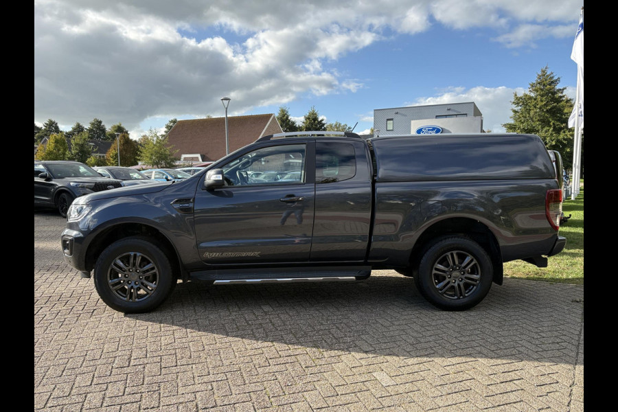 Ford Ranger 2.0 EcoBlue Wildtrak Supercab | SCI | 214pk Automaat | 3.500kg Trekgewicht | Dichte Opbouw | Lederen Bekleding | Adaptieve Cruise | Dealer onderhouden
