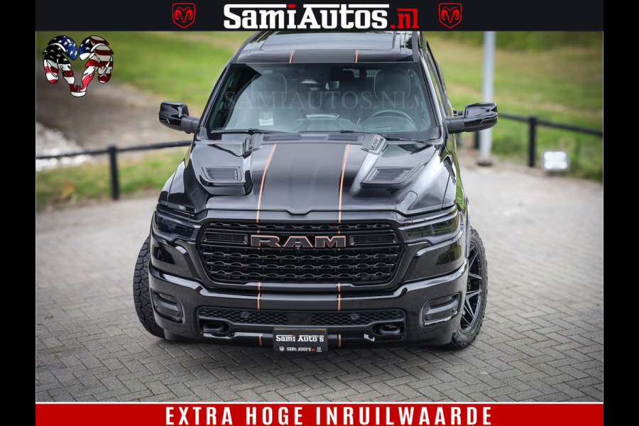 Dodge Ram 1500 Limited Night H.O 540HP 706Nm | Massage + Full Option | De Meest Luxe en Volle Pick-Up in zijn Klasse | Comfortabele Dubbele Cabine met Royale 5 Zitplaatsen | BPM vrij | Nu Leverbaar uit Voorraad | Voorraad Nr 2338 - 5404