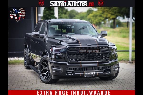 Dodge Ram 1500 Limited Night H.O 540HP 706Nm | Massage + Full Option | De Meest Luxe en Volle Pick-Up in zijn Klasse | Comfortabele Dubbele Cabine met Royale 5 Zitplaatsen | BPM vrij | Nu Leverbaar uit Voorraad | Voorraad Nr 2338 - 5404