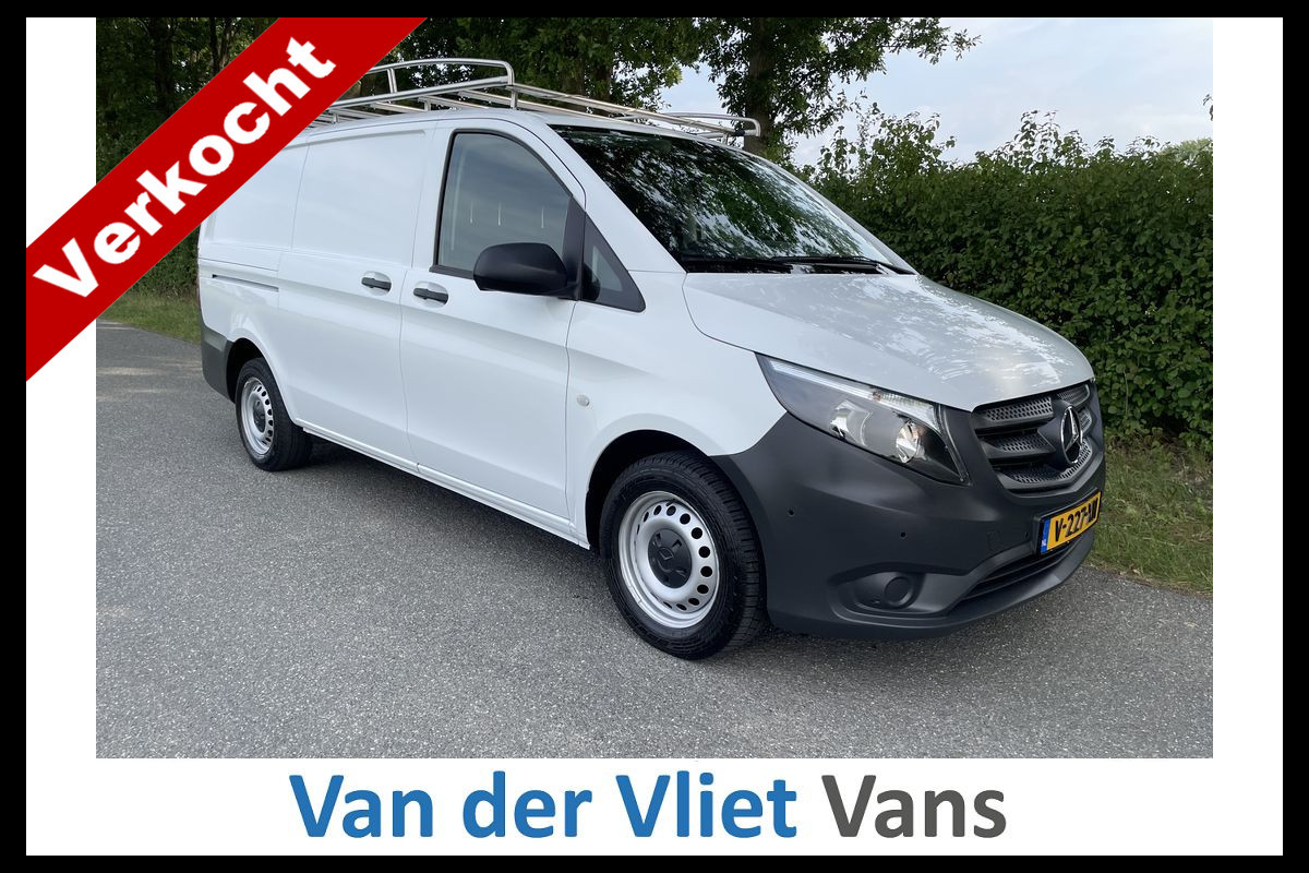 Mercedes-Benz Vito 114 CDI 136pk E6 Automaat Lang 3 zits BPM Vrij! Lease €380 p/m, Airco, Navi+Camera, Trekhaak, PDC, Imperiaal, Bedrijfsinrichting, Onderhoudshistorie aanwezig