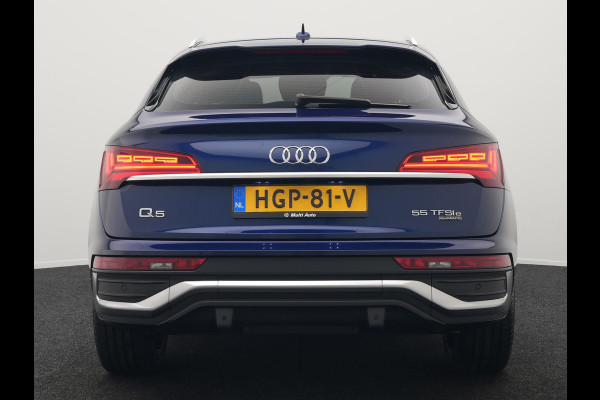 Audi Q5 Sportback 55 TFSI e Quattro S-Line Plug in Hybrid PHEV | Trekhaak af Fabriek | Alcantara Sportstoelen Verwarmd | Adaptive Cruise | Apple Carplay | Virtual | Navigatie | Camera | DAB |