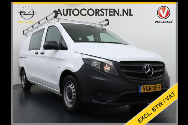 Mercedes-Benz Vito 114 2.2CDI 136PK Automaat DC 6-Persoons Dubbele Cabine Lang Airco Navi Camera Pdc Bluetooth Cruise Control Regen-Lichtsensor Pdc Betonplex Vloer Schuifdeur Imperiaal 1e Eigenaar Euro 6