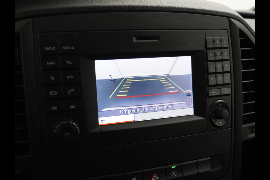 Mercedes-Benz Vito 114 2.2CDI 136PK Automaat DC 6-Persoons Dubbele Cabine Lang Airco Navi Camera Pdc Bluetooth Cruise Control Regen-Lichtsensor Pdc Betonplex Vloer Schuifdeur Imperiaal 1e Eigenaar Euro 6