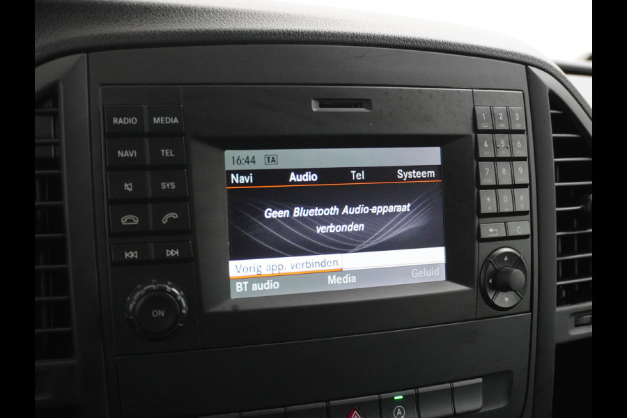 Mercedes-Benz Vito 114 2.2CDI 136PK Automaat DC 6-Persoons Dubbele Cabine Lang Airco Navi Camera Pdc Bluetooth Cruise Control Regen-Lichtsensor Pdc Betonplex Vloer Schuifdeur Imperiaal 1e Eigenaar Euro 6
