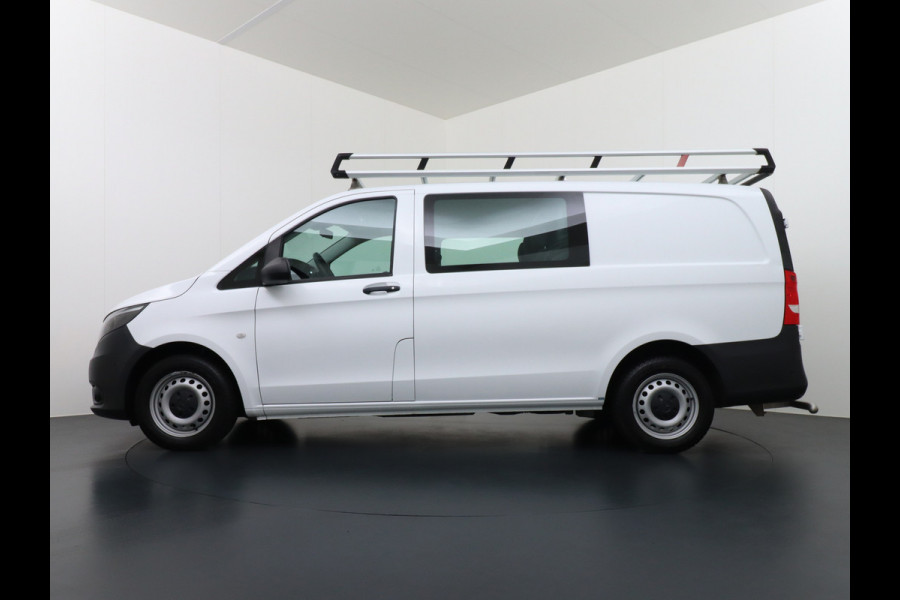Mercedes-Benz Vito 114 2.2CDI 136PK Automaat DC 6-Persoons Dubbele Cabine Lang Airco Navi Camera Pdc Bluetooth Cruise Control Regen-Lichtsensor Pdc Betonplex Vloer Schuifdeur Imperiaal 1e Eigenaar Euro 6