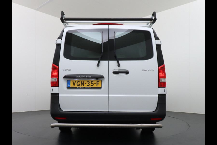 Mercedes-Benz Vito 114 2.2CDI 136PK Automaat DC 6-Persoons Dubbele Cabine Lang Airco Navi Camera Pdc Bluetooth Cruise Control Regen-Lichtsensor Pdc Betonplex Vloer Schuifdeur Imperiaal 1e Eigenaar Euro 6