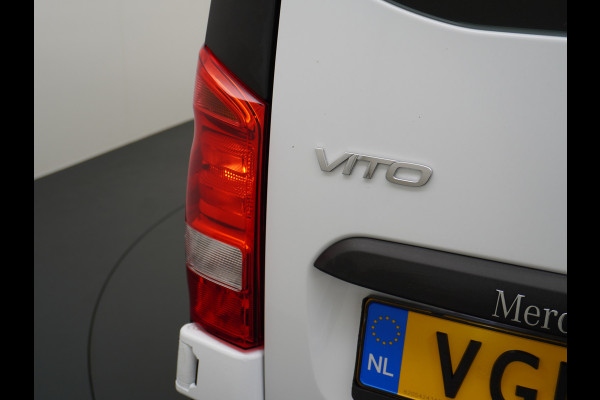 Mercedes-Benz Vito 114 2.2CDI 136PK Automaat DC 6-Persoons Dubbele Cabine Lang Airco Navi Camera Pdc Bluetooth Cruise Control Regen-Lichtsensor Pdc Betonplex Vloer Schuifdeur Imperiaal 1e Eigenaar Euro 6