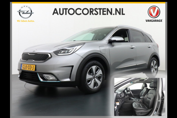 Kia Niro AUT-6 PHEV Plug In Hybride! Leer+Elektr.+Verwarmd+Gekoeld/Geventileerd! Schuifdak Navi Apple Android Carplay AutoPilot Stuurbekr Chroompack Priv.Glass Stuurverwarmd Licht+Regensensor €37.000 nieuw!