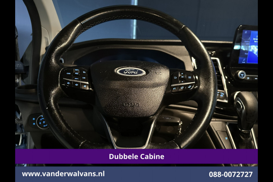 Ford Transit Custom 2.0 TDCI 170pk Automaat L2H1 Dubbele cabine Limited Euro6 Airco | 2x Zijdeur | Navigatie | Xenon Camera, Cruiscontrol, 5-zits, LED, LM Velgen, Trekhaak, Sidebars, Stoelverwarming, Verwarmde voorruit, Parkeersensoren