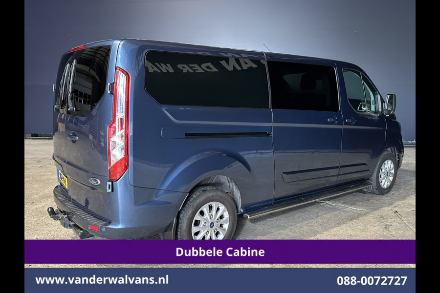 Ford Transit Custom 2.0 TDCI 170pk Automaat L2H1 Dubbele cabine Limited Euro6 Airco | 2x Zijdeur | Navigatie | Xenon Camera, Cruiscontrol, 5-zits, LED, LM Velgen, Trekhaak, Sidebars, Stoelverwarming, Verwarmde voorruit, Parkeersensoren
