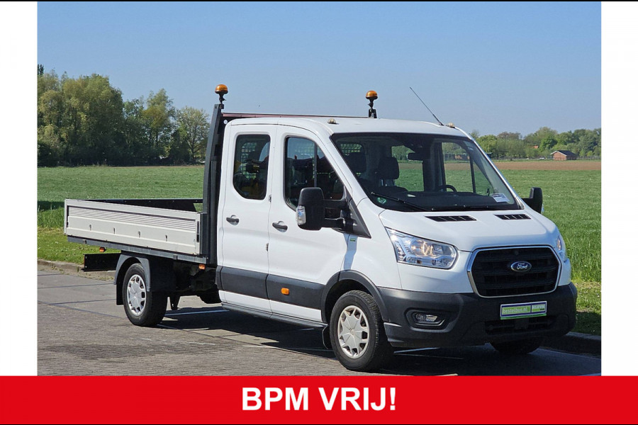 Ford Transit 350 2.0 TDCI L4H1 DC Trend Open Laadbak, Adaptieve Cruise, Airco, Trekhaak, Camera, 170 PK, Euro6!