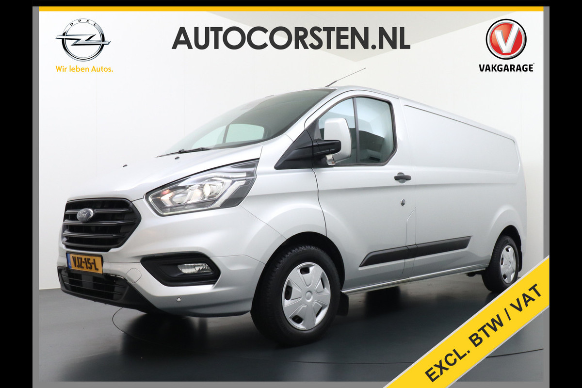 Ford Transit Custom 300 2.0TDCI 130PK AUTOMAAT L2H1 3-Persoons Trekhaak Camera Cruise Control DAB Pdc Trend Schuifdeur Betonplex vloer Lat om Lat Wandbetimmering 1.750KG Trekgewicht Euro 6