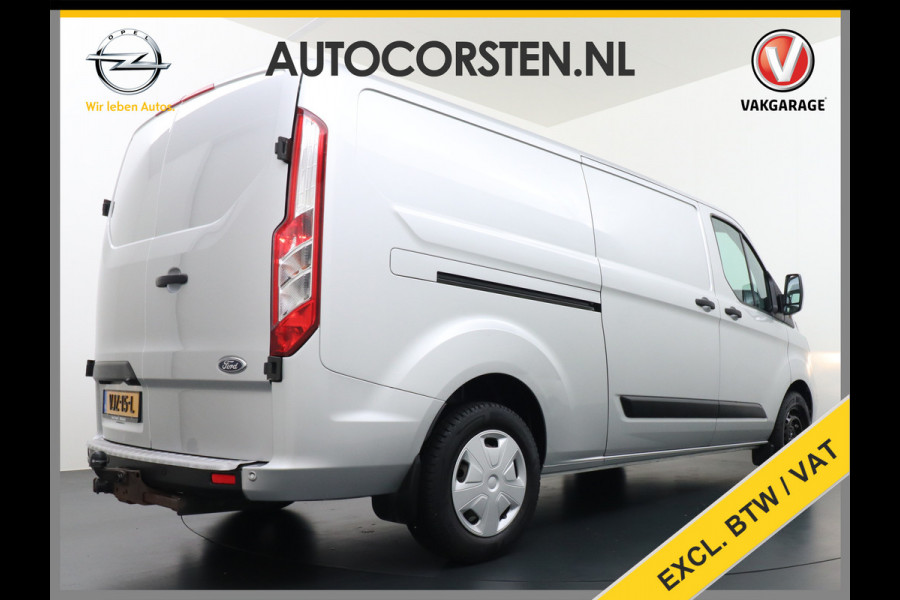 Ford Transit Custom 300 2.0TDCI 130PK AUTOMAAT L2H1 3-Persoons Trekhaak Camera Cruise Control DAB Pdc Trend Schuifdeur Betonplex vloer Lat om Lat Wandbetimmering 1.750KG Trekgewicht Euro 6