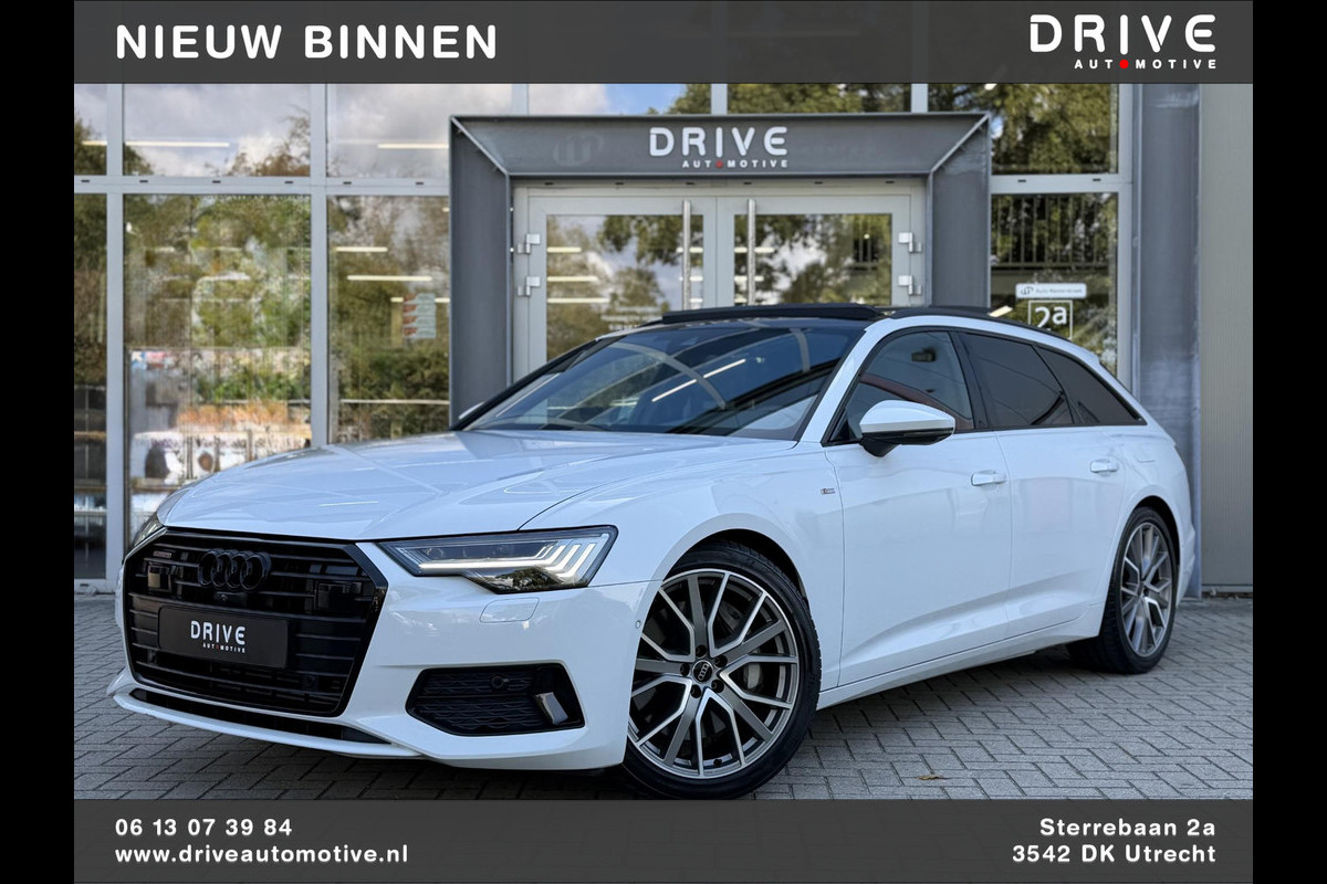 Audi A6 Avant 50 TFSI e quattro 299PK S edition |Pano|B&O|ACC|360Cam|Leer|HD Matrix|Sfeer|20"|Trekhaak|S-Line|Zwart-optiek