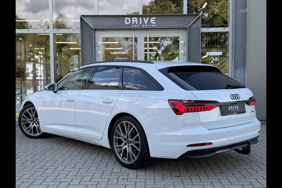 Audi A6 Avant 50 TFSI e quattro 299PK S edition |Pano|B&O|ACC|360Cam|Leer|HD Matrix|Sfeer|20"|Trekhaak|S-Line|Zwart-optiek