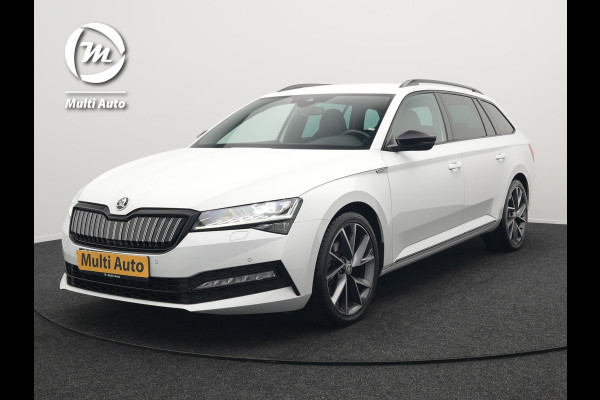 Škoda Superb Combi 1.4 TSI iV Sportline Business Plug In Hybrid 218pk Dealer O.H PHEV | Adaptive Cruise | Alcantara Sportstoelen Memory & Verwarmd | Apple Carplay | Sfeerverlichting | Keyless | Blis | Camera | Virtual | Navigatie | DAB |