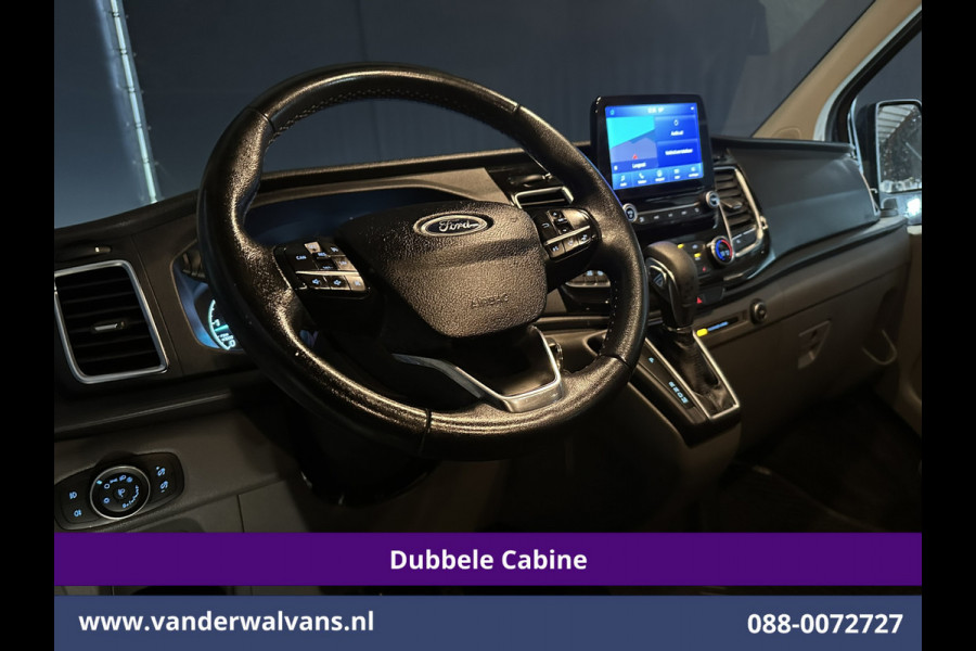 Ford Transit Custom 2.0 TDCI 170pk Automaat L2H1 Dubbele cabine Limited Euro6 Airco | 2x Zijdeur | Navigatie | Xenon Camera, Cruiscontrol, 5-zits, LED, LM Velgen, Trekhaak, Sidebars, Stoelverwarming, Verwarmde voorruit, Parkeersensoren