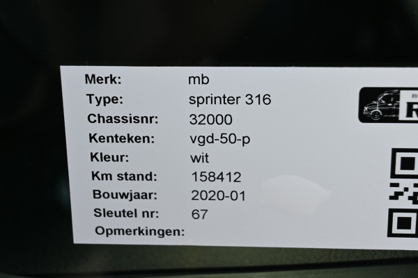 Mercedes-Benz Sprinter 316 CDI L3H2 DC 3500 KG trekhaak, Camera
