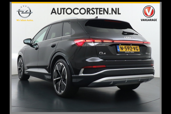 Audi Q4 e-tron 50 Quattro 300pk S-Line Competition Pano-dak Leer Matrix-Led 21" 77kWh Sonos®-Audio Warmtepomp Adaptive-CruiseHead-Up-Display La Assistentie Pack Comfort-plus Pack Dynamic Pack Interieur Pack Keyless Pack Automatisch grootlicht Privacy-Glass Zeer compleet Grote Accu €75.000 nieuw