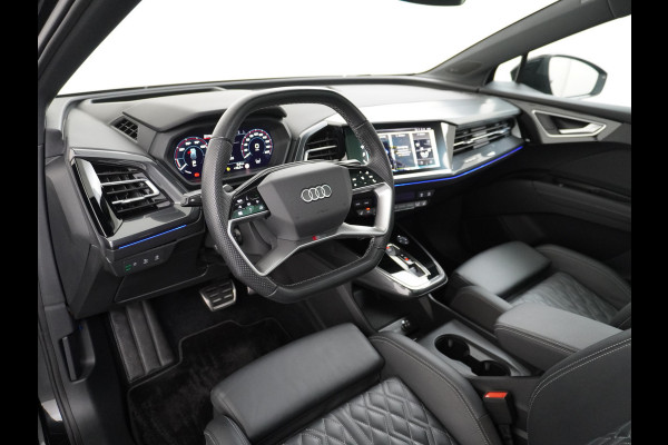 Audi Q4 e-tron 50 Quattro 300pk S-Line Competition Pano-dak Leer Matrix-Led 21" 77kWh Sonos®-Audio Warmtepomp Adaptive-CruiseHead-Up-Display La Assistentie Pack Comfort-plus Pack Dynamic Pack Interieur Pack Keyless Pack Automatisch grootlicht Privacy-Glass Zeer compleet Grote Accu €75.000 nieuw