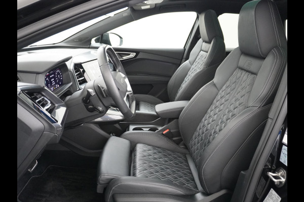 Audi Q4 e-tron 50 Quattro 300pk S-Line Competition Pano-dak Leer Matrix-Led 21" 77kWh Sonos®-Audio Warmtepomp Adaptive-CruiseHead-Up-Display La Assistentie Pack Comfort-plus Pack Dynamic Pack Interieur Pack Keyless Pack Automatisch grootlicht Privacy-Glass Zeer compleet Grote Accu €75.000 nieuw