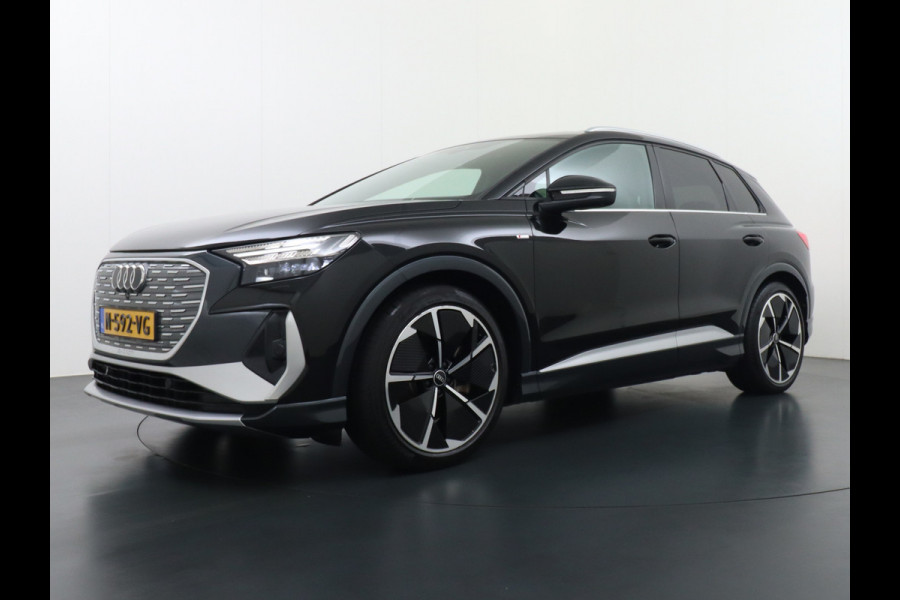 Audi Q4 e-tron 50 Quattro 300pk S-Line Competition Pano-dak Leer Matrix-Led 21" 77kWh Sonos®-Audio Warmtepomp Adaptive-CruiseHead-Up-Display La Assistentie Pack Comfort-plus Pack Dynamic Pack Interieur Pack Keyless Pack Automatisch grootlicht Privacy-Glass Zeer compleet Grote Accu €75.000 nieuw