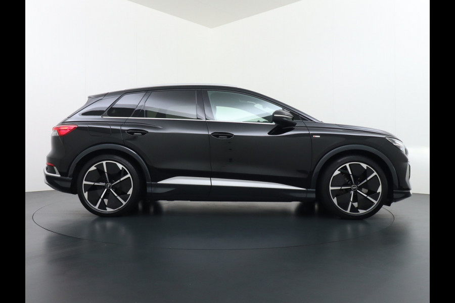 Audi Q4 e-tron 50 Quattro 300pk S-Line Competition Pano-dak Leer Matrix-Led 21" 77kWh Sonos®-Audio Warmtepomp Adaptive-CruiseHead-Up-Display La Assistentie Pack Comfort-plus Pack Dynamic Pack Interieur Pack Keyless Pack Automatisch grootlicht Privacy-Glass Zeer compleet Grote Accu €75.000 nieuw