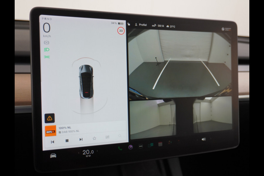 Tesla Model Y Long Range AWD 75kWh  Trekhaak Lmv 20" Wrmtepomp Leder Navi Ecc Premium Audio Stoel+Stuurverwarming Autopilot 3.0 Adaptieve Crui Memory Matrix Led Intel Atom® Processor Homelink 5 Achterbank verwarmd 4WD 1.600KG Trekgewicht